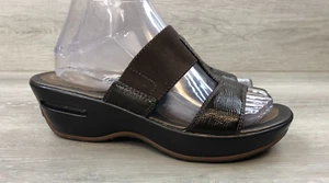 Cole Haan Air Donna Women's Sandal 8.5 Brown Leather Slip-On Wedge Comfort Shoes - Picture 1 of 7