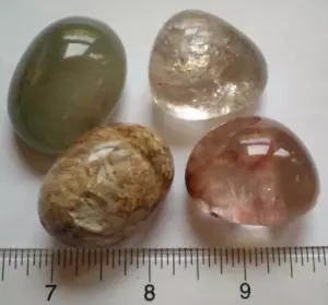 Lodolith, Schamanenstein, Traumquarz - 4 polierte Steine sc836 - Bild 1 von 5