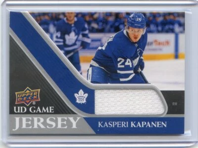 2020-21 UD UPPER DECK SERIES 1 GAME JERSEY RELIC KASPERI KAPANEN MAPLE LEAFS  - Image 1 of 3