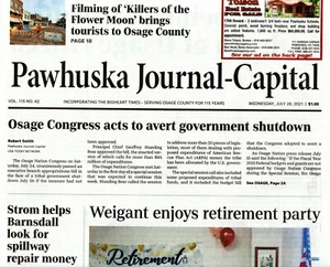 PAWHUSKA JOURNAL-CAPITAL Newspaper July 28 2021 Killers of the Flower Moon - Picture 1 of 1