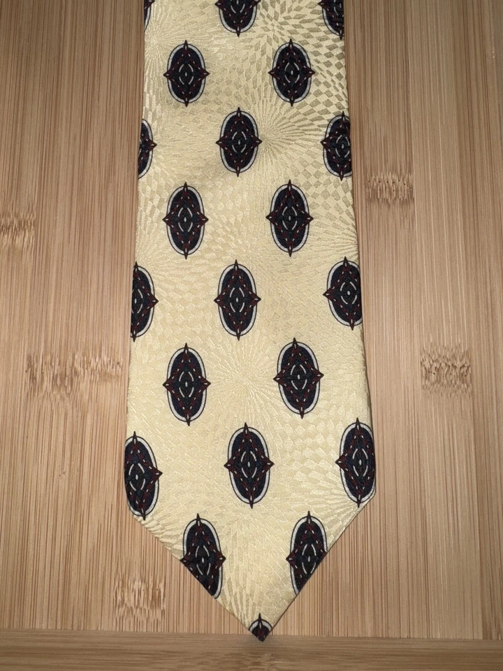 Mark Pendleton Beige Multicolor Geometric Silk Tie - 56L 3.75W - Image 1 of 2
