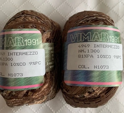 VIMAR 1991 INTERMEZZO 意大利丝带纱线-大量 2 色 N1073-1.75 盎司每件 — 第 1/3 张图片