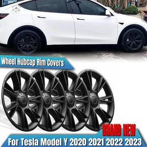 Car 19" Wheel Hubcap Hub Cap Competitive Style For Tesla Model Y 2020-2024 Matt - Picture 1 of 20