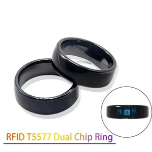 Unisex 125khz/13,56mhz Rfid Ring Schwarz Keramik Ring Wear Smart Finger Top Rout - Bild 1 von 7