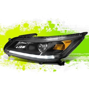 LED DRL Projector Headlight Lamp for Honda Accord 4-Door EX-L 13-15 Black Left - Picture 1 of 6