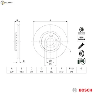 2x BRAKE DISC 0 986 479 H43 FOR MERCEDES-BENZ C-CLASS/Convertible/T-Model CLS - Picture 1 of 9