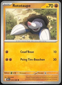 Carte Pokémon Rototaupe  045/086    Foudre Noire Français - Imagen 1 de 2