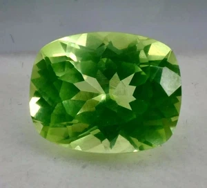 Peridot AAA Natural 8.10 Ct Grade Green Cushion Cut Certifed Loose Gemstone - Picture 1 of 6