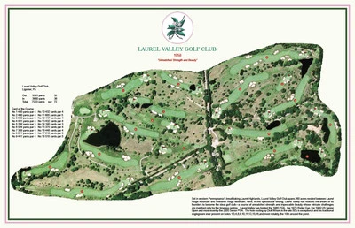Laurel Valley Golf Club 1958 - Dick Wilson - Mapa de campo de golf vintage  Foto 1 de 4