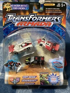 Transformers Armada Dirt Boss, Downshift, Mirage Mini-Con Team 2003, sealed MOC - Picture 1 of 3