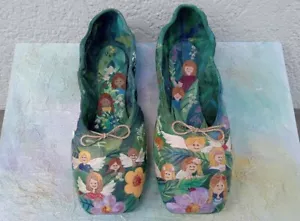 2010 Charity Kunst Auktion Textur bemalte Schuhe signiert mit Künstler Zertifikat SEHR UNIKAT - Bild 1 von 9