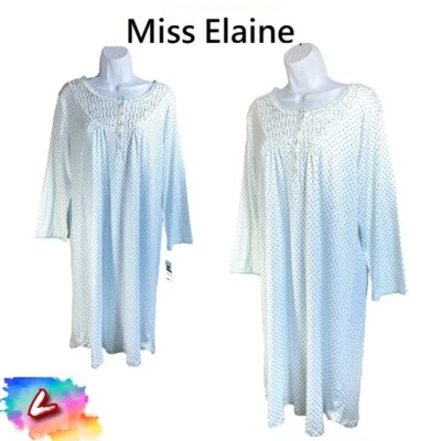 NUEVO CON ETIQUETAS - Camisón Miss Elaine L Tejido Estampado Floral Azul Foulard 216809 $58 Foto 1 de 4