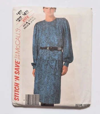 Stitch n Save By McCall's Pattern 2172 Misses Top Skirt Size A 8 10 12 Cut 1985 - Image 1 of 4