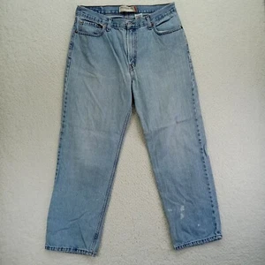VTG Levis 505 Jeans Mens 36x32 Straight Regular Fit Cotton Denim Light Wash - Picture 1 of 14