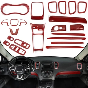 Kit de molduras de decoración interior de carbono rojo para Dodge Durango 14-20 accesorios 23x - Imagen 1 de 13