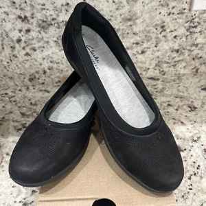 Clarks Cloudsteppers Womens Size 8 Ayla Low Black Ballet Flat Shoes Floor Model - Picture 1 of 7
