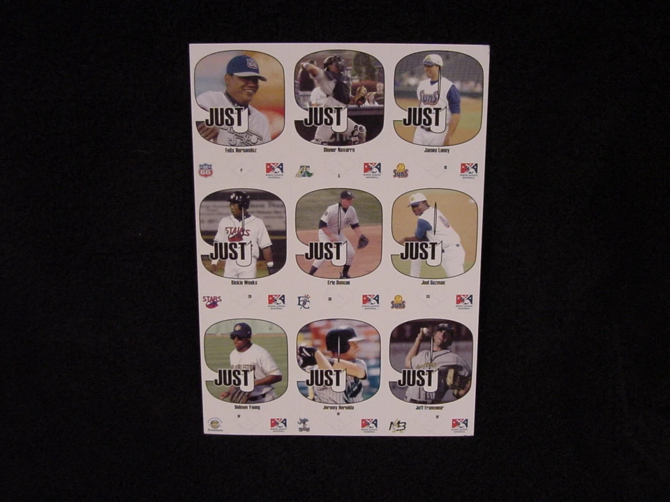 RARE Felix Hernandez 2005 Just Rookies Uncut Card Sheet, Seattle Mariners, NICE! - Image 1 of 1