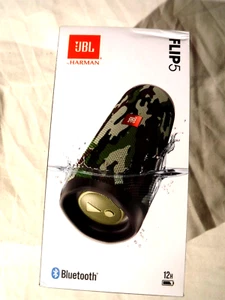 JBL by Harman Flip 5 Black Camouflage Portable Bluetooth Speaker Waterproof IPX7 - Picture 1 of 3