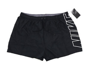 NIKE Herren Bermuda Shorts mit Logo Print schwarz Badehose Swim Short Größe XXL