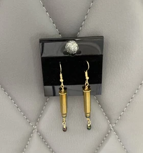 Ammunition Earrings Bullet Dangle Earrings Real Brass Bullets 17 HMR Handmade - Picture 1 of 5
