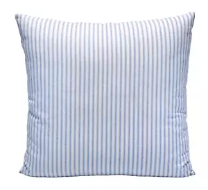 Funda de almohada decorativa de algodón de 18"" azul desgastado a rayas clásicas - Imagen 1 de 10