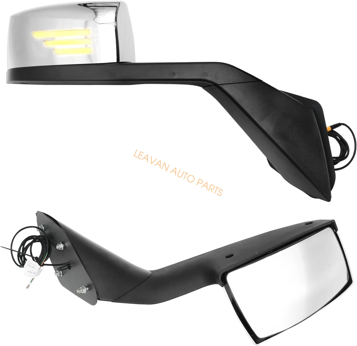 Chrome Hood Mirror Covers For Volvo VNL VN VNM Trucks (2004-2015) - Driver & Passenger Side Set - View #7