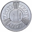 Polen - Münze - 1 Zloty 1958 - Mai in einem Kreis - Probe - CuNi - Stempelglanz