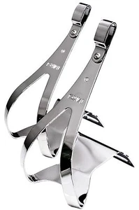 Classic MKS Chrome Steel Toe Clips Bike Medium/ Large/ X-Large Pair NJS Approved - Picture 1 of 2