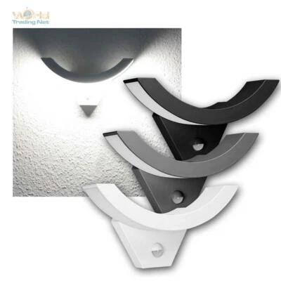 Design LED Aussen-Wand-Leuchte 10W 800lm mit Bewegungsmelder, Bogen-Wand-Lampe - Bild 1 von 4