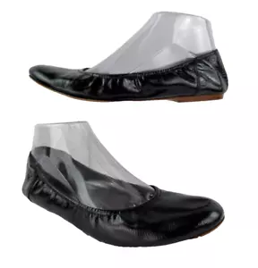 Marni made Italy Auth 8 US 38 EU Black Patent Leather Ballet Flats Shoes - Picture 1 of 9