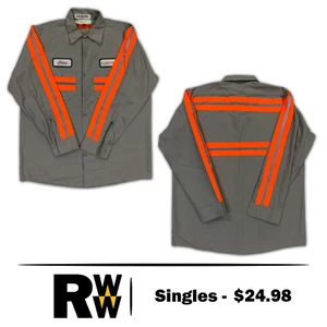 Red Kap Hi Vis Work Shirt Enhanced Visibility Reflective Industrial Uniform #A - Picture 1 of 5