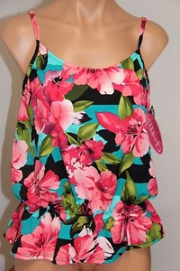 NWT Caribbean Joe Swimsuit Tankini Bikini Top Midriff Minimizer Underwire - Picture 1 of 5