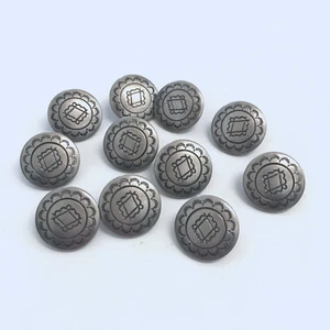 12 Metal Silver Buttons Southwest Western Shank Sewing 22 mm #MT7 - Picture 1 of 6