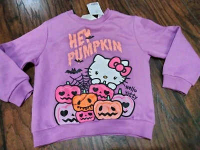 H&M Hello Kitty толстовка для Хэллоуина 4 5 6 4-6 лет маленькие девочки Hey тыква новый - Изображение 1 из 4