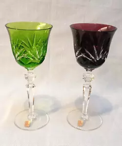 Set of 2 Nachtmann Crystal Glasses Cut to Clear ,h 20 cm - Picture 1 of 11