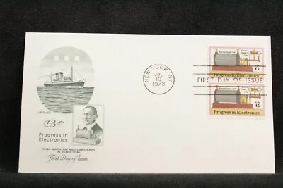 USPS FDC #1500 1973 6c Progress in Electronics: Marconi's Spark Coil Pair ST531 - Image 1 of 3