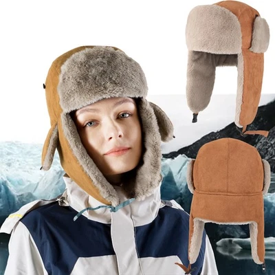 Cálido Sombrero Invierno Esquí Caza Deportes Invierno Suave Acolchado Orejeras Sombrero para Hombres Mujeres Foto 1 de 4