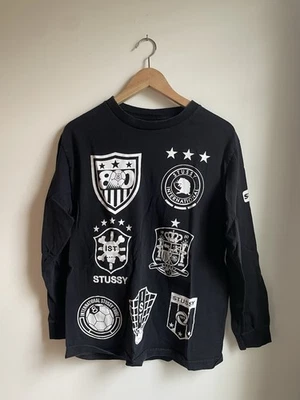 Stussy Y2K Soccer World Cup Football Long Sleeve Shirt Black M - Image 1 of 3