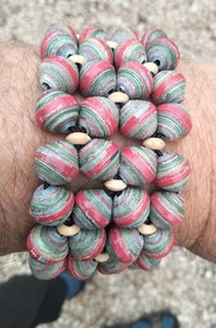 Bracelet. 4 stranded Papier-maché. - vintage end of the 20thC - Picture 1 of 3