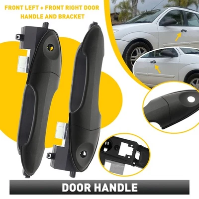 Manija de puerta delantera exterior y soporte de refuerzo para Ford Focus 2000-2007 4 piezas Foto 1 de 4