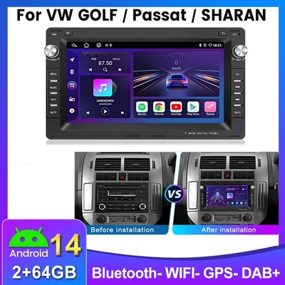 64GB Android 14 Für VW Polo 9N Golf Jetta MK4 Passat B5 T5 Autoradio GPS Carplay - Bild 1 von 4
