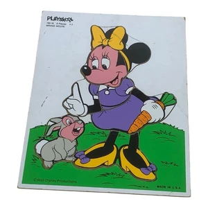 VINTAGE PLAYSKOOL WOOD PUZZLE MINNIE MOUSE WALT DISNEY #190-16 - Picture 1 of 7
