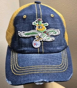 Philadelphia Phillies Flying Eagles Phanatic Hat Distressed Blue Jean Wheat Mesh - Picture 1 of 16