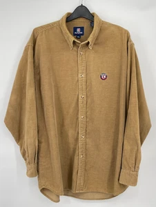 Vintage Karl Kani Cord Button Up Herren Hemd Braun Logo Hip-Hop XL - Bild 1 von 11