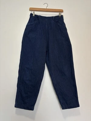 TOAST Alix Trousers XS S Indigo Blue Soft Denim Pull On Cotton Crop High Waist - Image 1 of 4