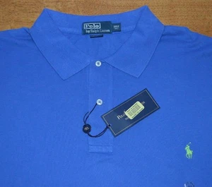 NWT Ralph Lauren Polo 3XLT bright blue w/ green pony logo casual polo shirt y7j7 - Picture 1 of 7