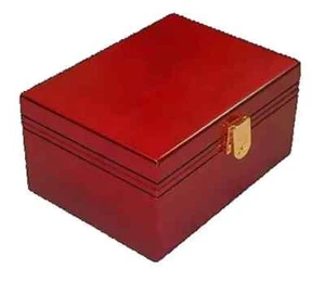 Small Red Burl Premium Chess Box - No Logo - Picture 1 of 1