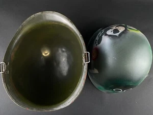 Vintage US Army M1 Helmet with Liner CAPAC Westinghouse 1951 Skull Spades Logo - Picture 1 of 16