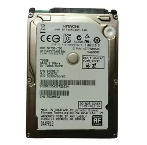 Hitachi 750GB HTS547575A9E384 5400RPM SATA 2.5" Laptop HDD Hard Disk Drive - Picture 1 of 3