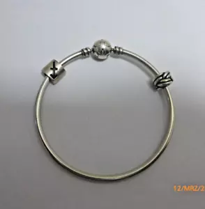 Pandora 925er Silber - Armreif mit Kugelverschluss - Bild 1 von 9